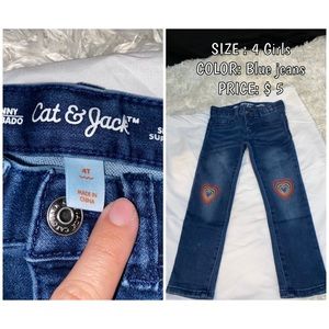Jeans with rainbow hearts for girls